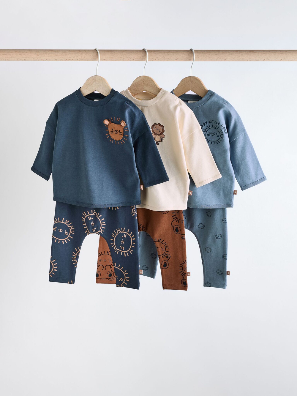 Лонгслив и брюки в комплекте для малышей Next Q96-758, Синий, Бежевый