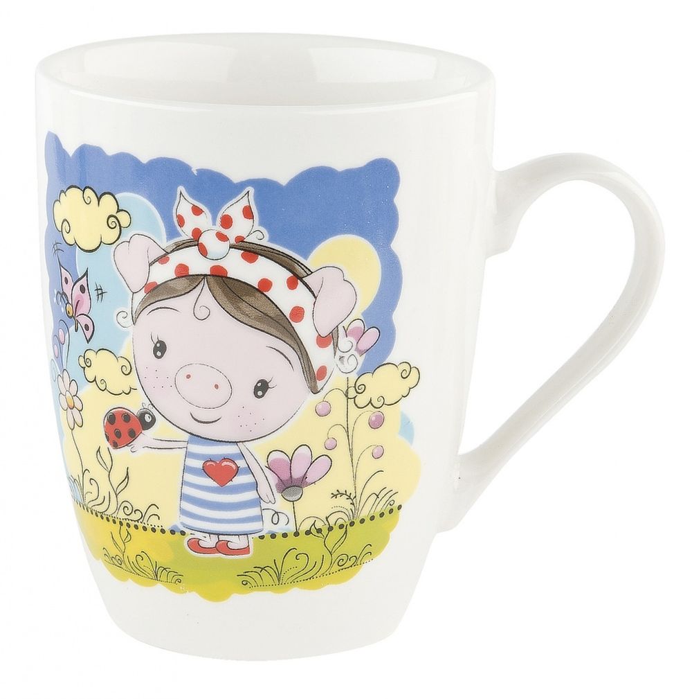 Кружка фарфоровая "Нюша на прогулке" v=360мл. (4вида) (min12) (транспортная упаковка)