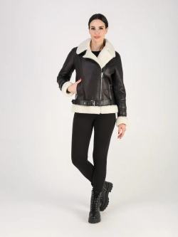 Дубленка зимняя натуральная короткая авиатор