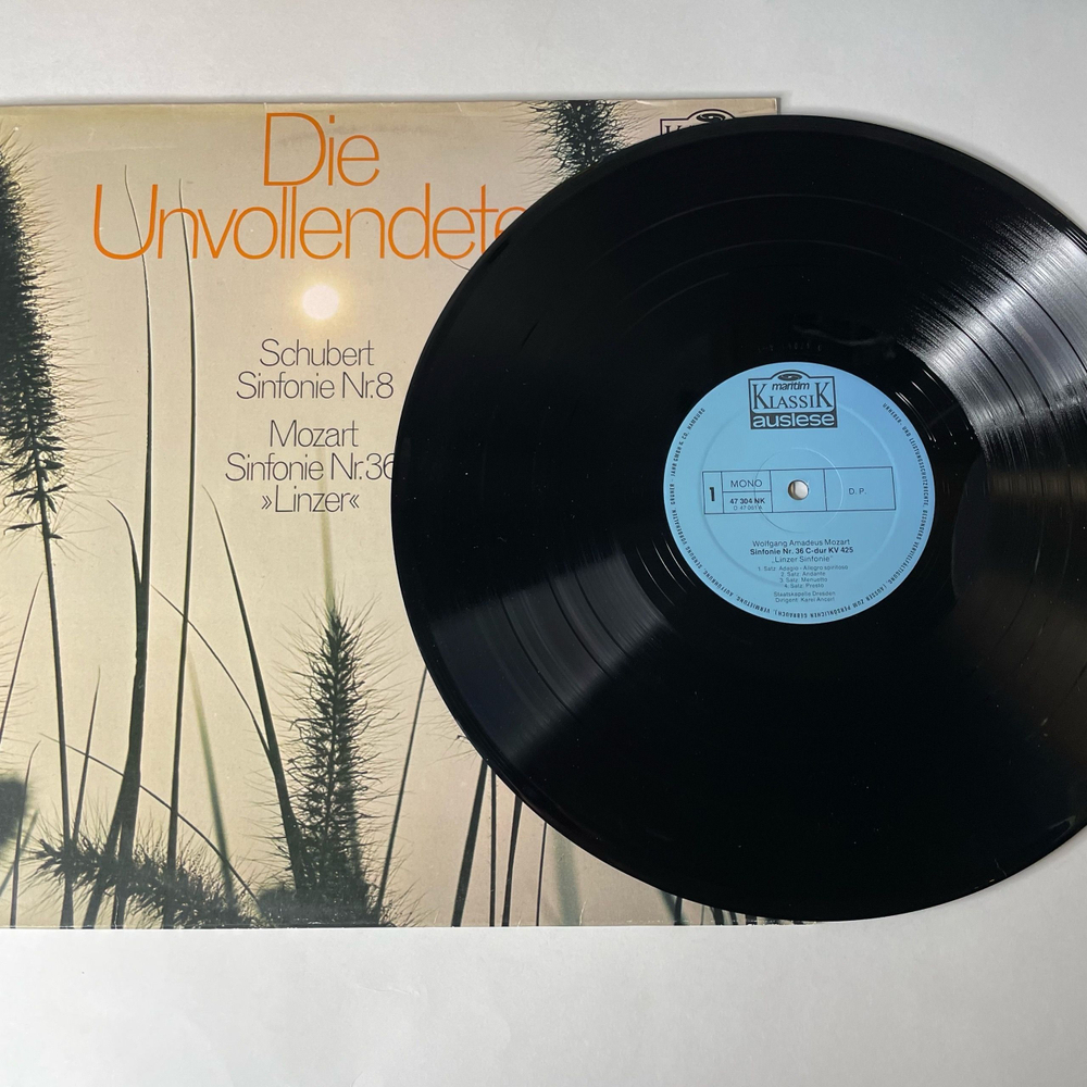 Винтажная виниловая пластинка LP Schubert Шуберт, Mozart Моцарт Die Unvollendete (Германия 1980)