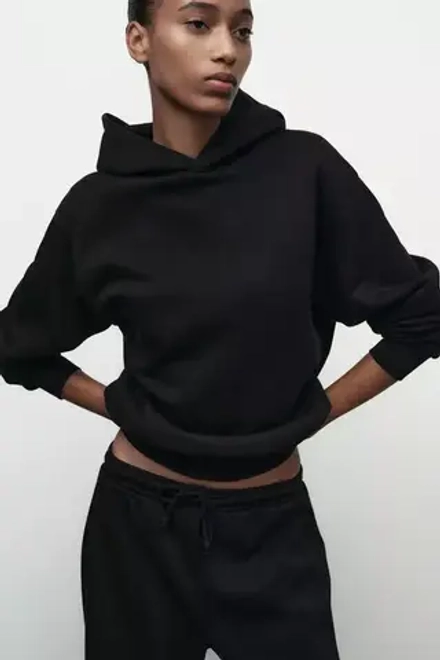 ZARA ХУДИ ОВЕРСАЙЗ, ЧЕРНЫЙ