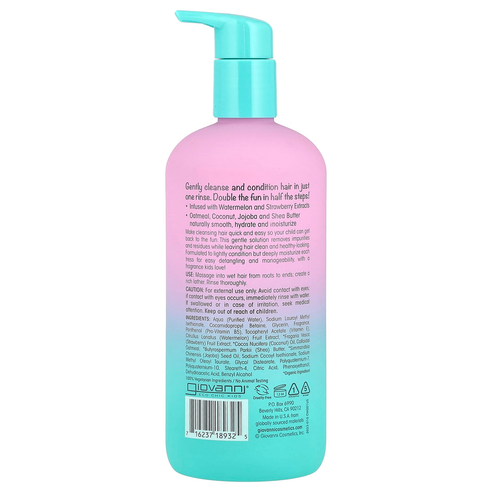 Giovanni, Eco Chic® Kids, ежедневный шампунь и кондиционер 2 в 1, для всех типов волос, 487 мл (16,5 жидк. унц.)