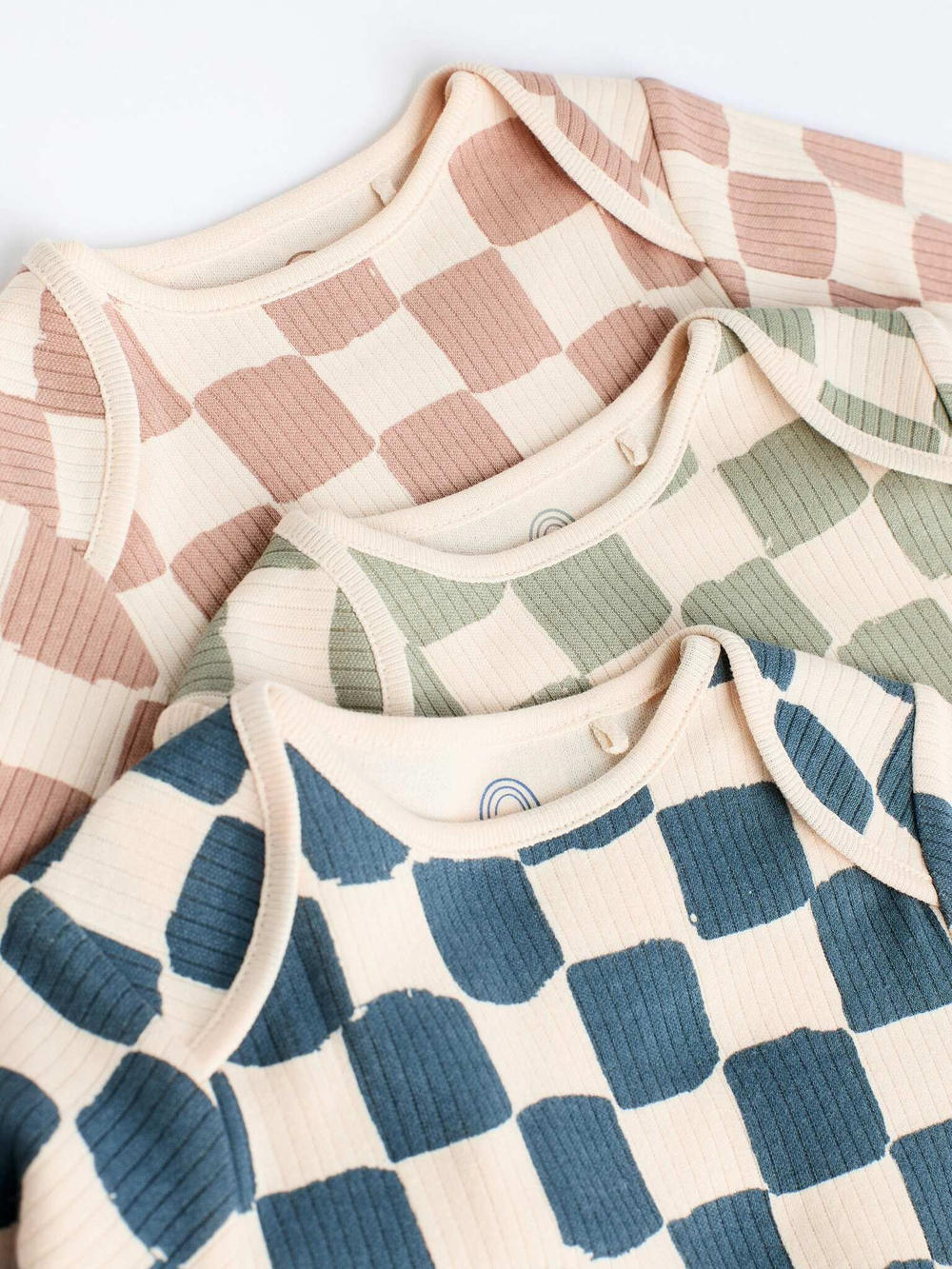 Боди с длинным рукавом для малышей Next K79-793, 3 шт., Бежевый, Синий, Розовый