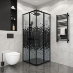 Душевое ограждение Niagara Eco NG-1008-14QBLACK (80х80х190) квадрат,раздвижное,черный,стекло мозаика,1 место