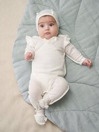 Слип на кнопках с крылышками "Молоко" из ажурного хлопка 0+