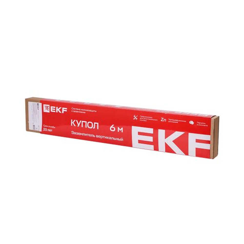 Заземлитель вертикальный безмуфтовый 6 м (6x1000 мм) TDZ EKF