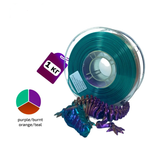 Трехцветный пластик PLA Silk Tri-Color 1.75 мм 1 кг (фиолетовый, оранжевый, бирюзовый)