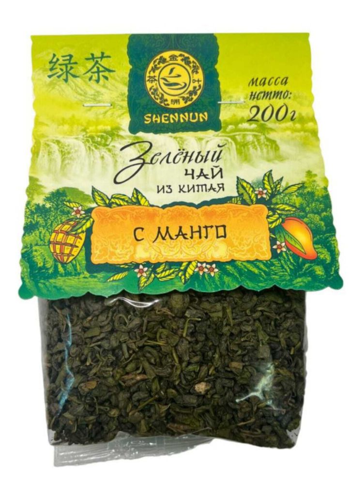 Чай зеленый Shennun с манго 200 г, 2 шт