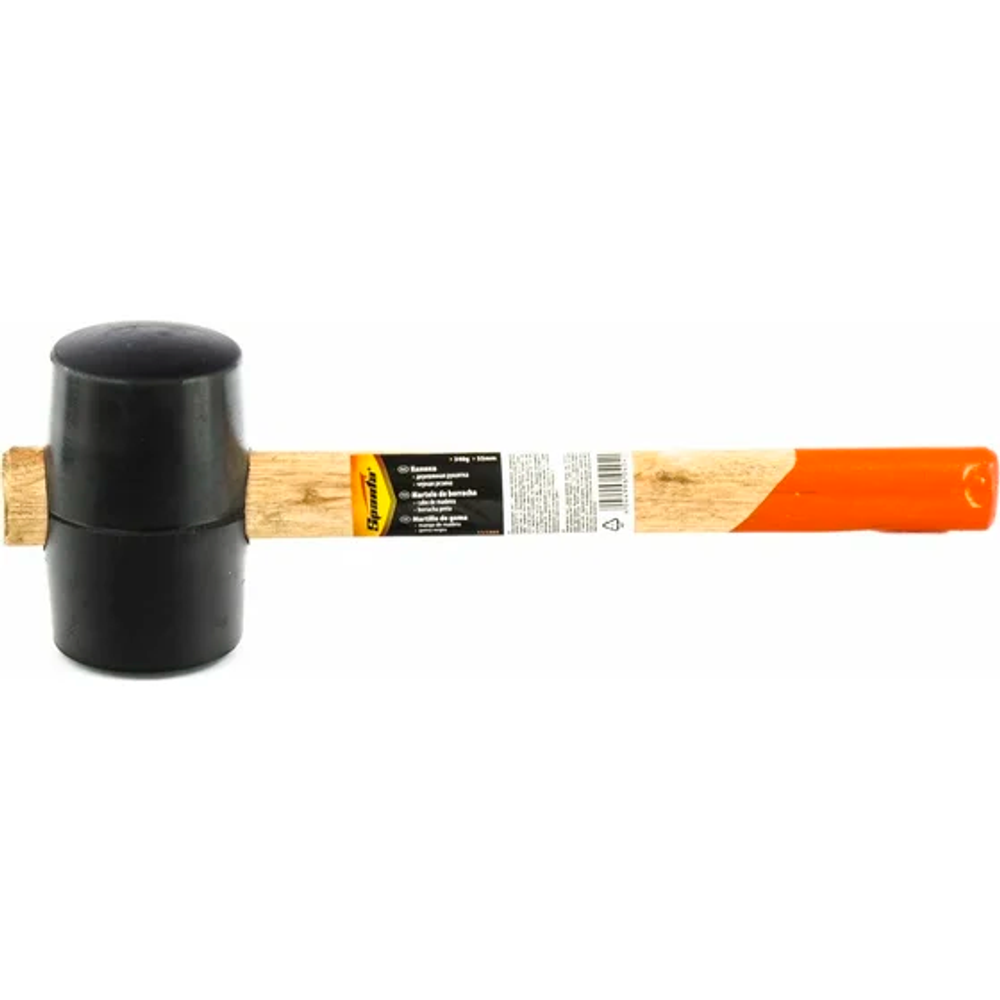 Киянка резиновая, 340 г, черная резина, деревянная рукоятка// Sparta