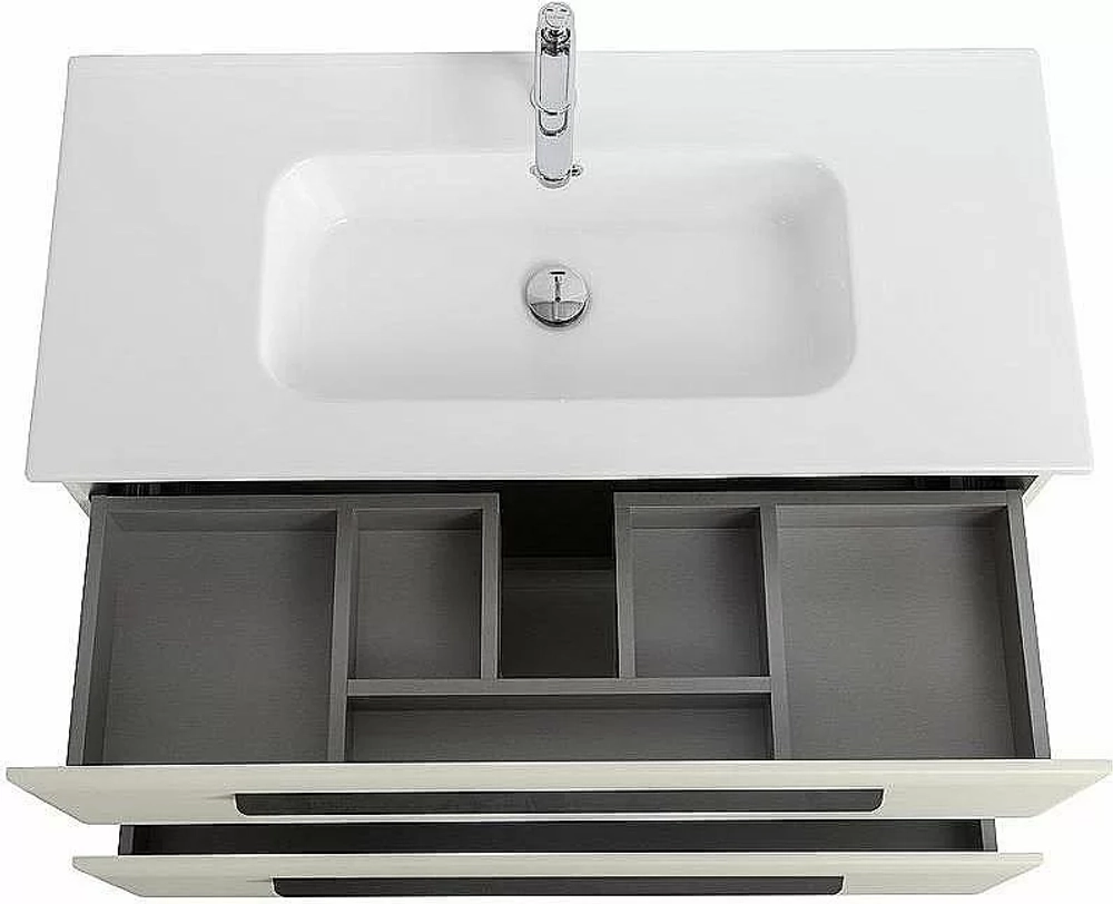 Тумба с раковиной Cezares ECO-CER-N 100 ECO-CER-N-1000-2C-SO-AS-P альпака брашированная