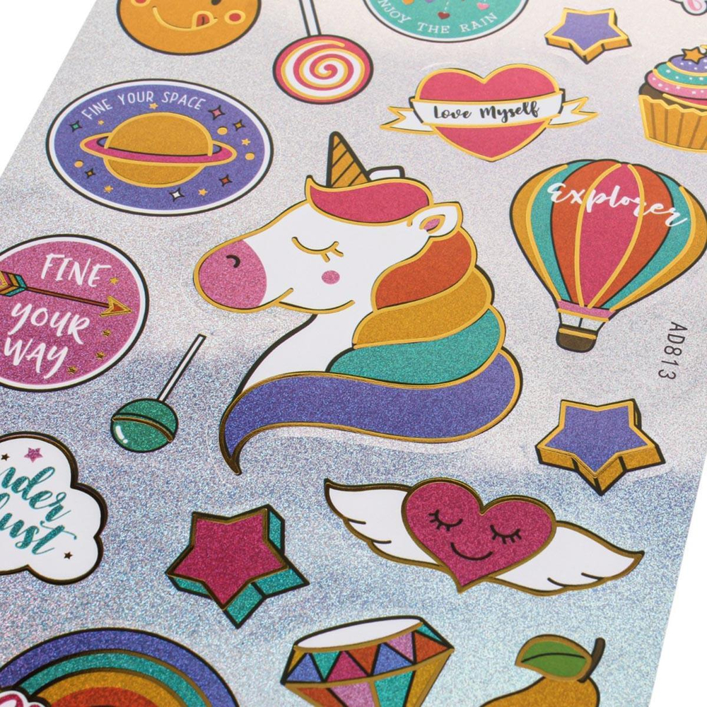 Наклейки с голографическим эффектом "Girls" 30*15см.