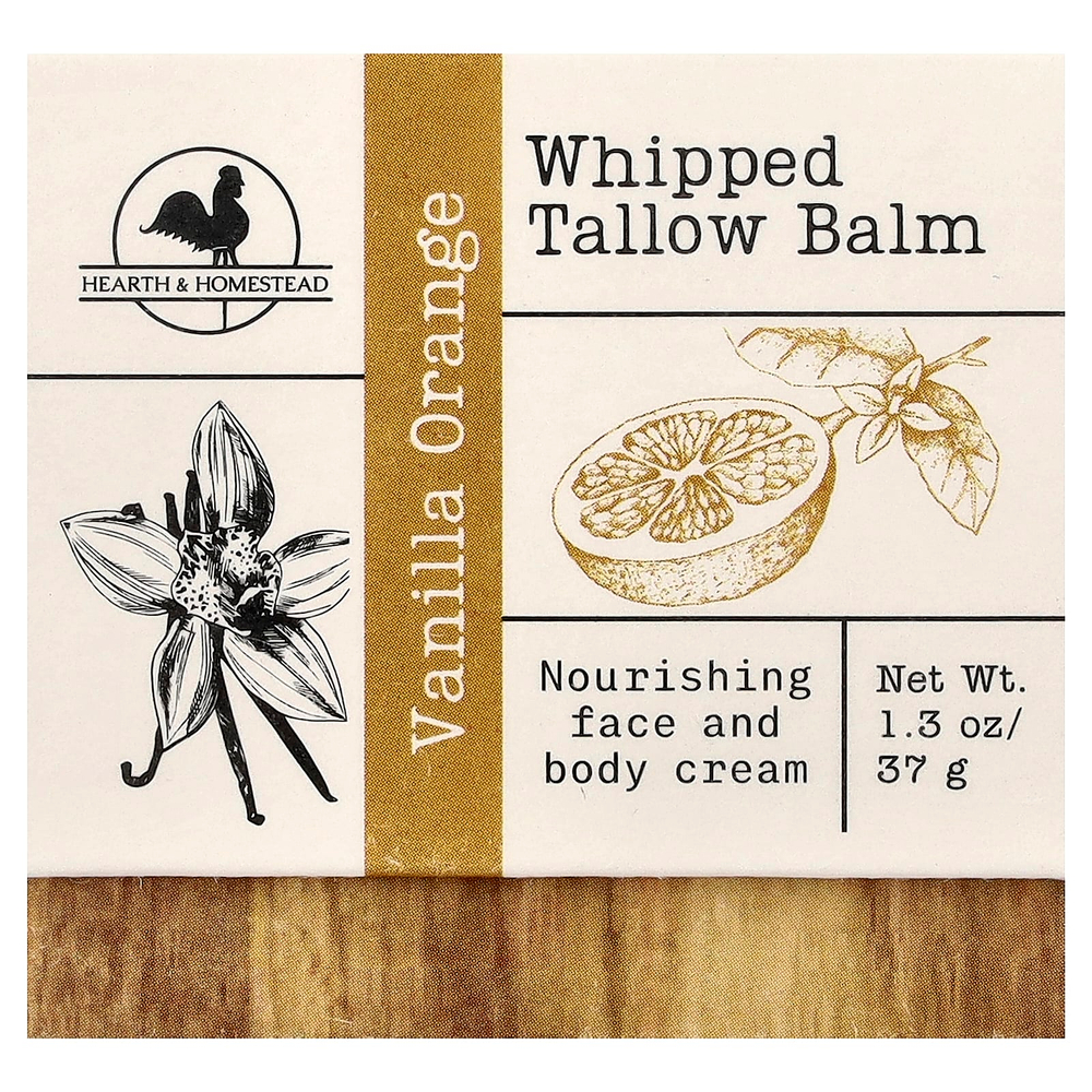 Hearth and Homestead, бальзам с взбитым жиром, ваниль и апельсин, 37 г (1,3 унции)