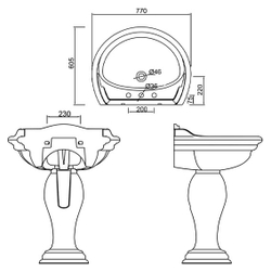 Пьедестал для раковины Migliore Milady ML.MLD-25.707.D2.PL, декор хром