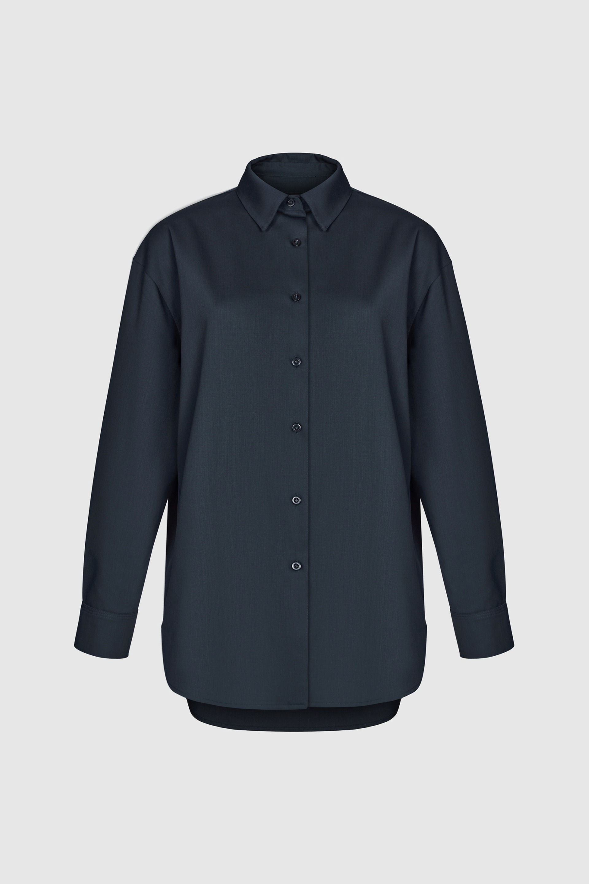 Рубашка из тонкой шерсти серая