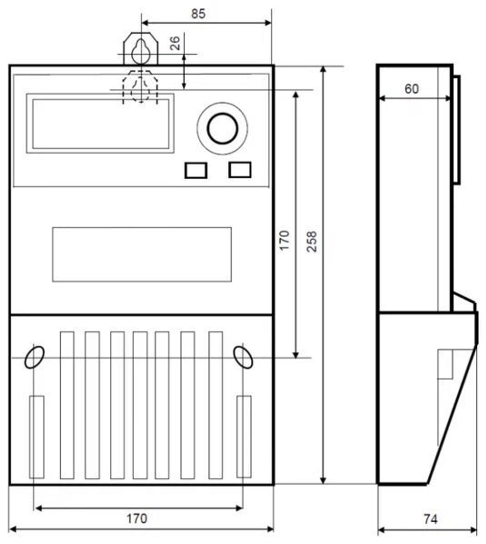 Электросчетчик Меркурий 230 АМ-02 3*230/400В, 10(100)А, кл. т. 1,0, 1 тарифный трехфазный, Имп. выход, ОУ, 3 винта
