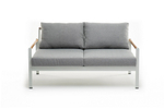 Диван из алюминия Joygarden МАЯ 2-х местный, White Matte (белый матовый), светло-серый