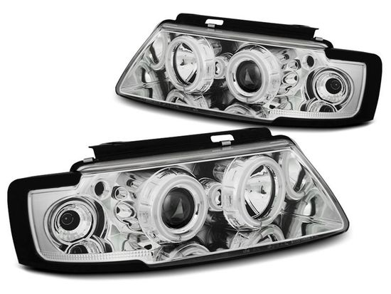Передние фары Angel Eyes для Volkswagen Passat B5 (96-00) CCFL Chrome