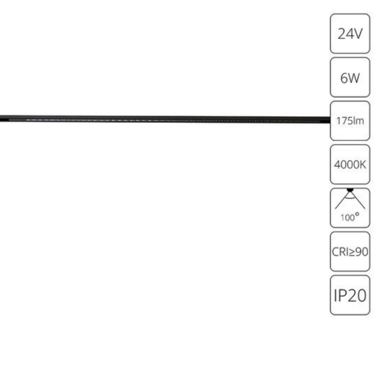 A6230PL-1BK СВЕТИЛЬНИК ТРЕКОВЫЙ ДЛЯ МАГНИТНОГО ШИНОПРОВОДА PRESTO 24В 6Вт 175лм 4000К 90+ 100°