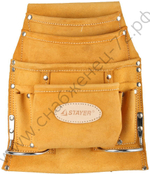 STAYER кожаная, 2 скобы, поясная сумка для инструментов с 10 карманами, Professional (38517)