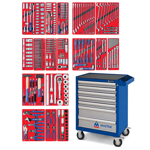 МАСТАК (52-07323B) Набор инструментов "ЭКСПЕРТ" в синей тележке, 323 предмета