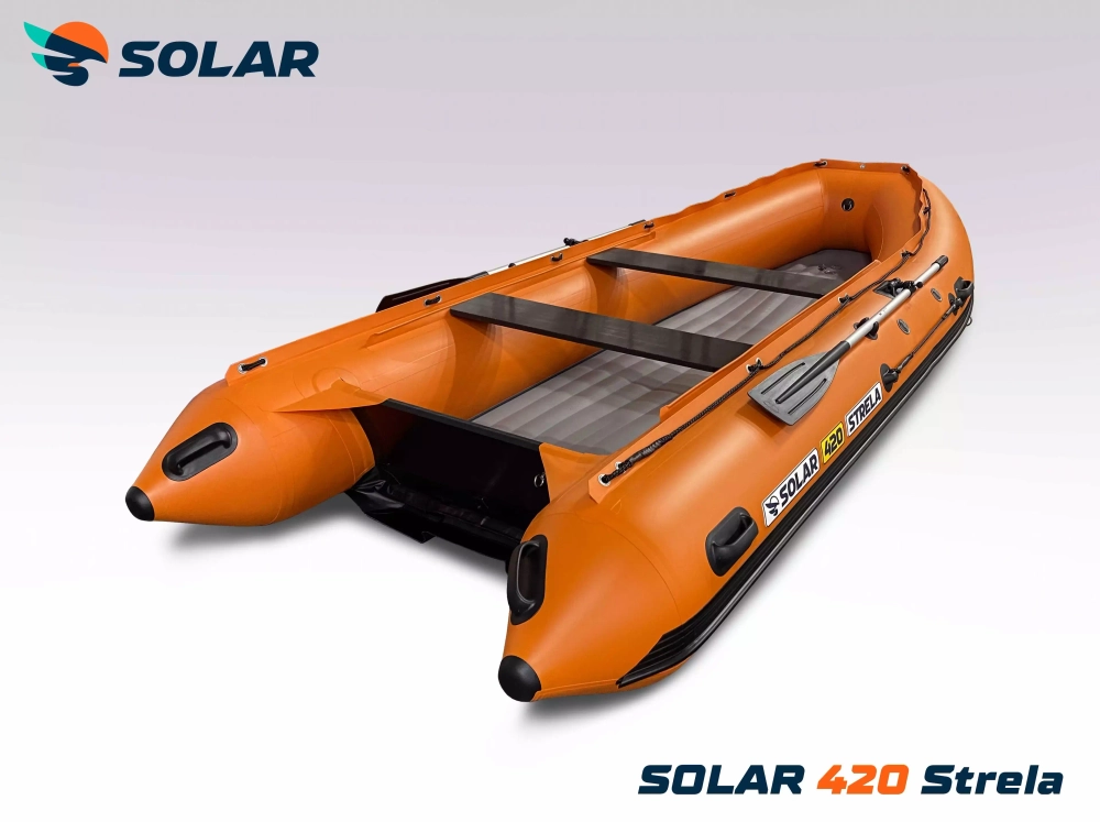 Лодка надувная моторная solar-420 strela jet tunnel