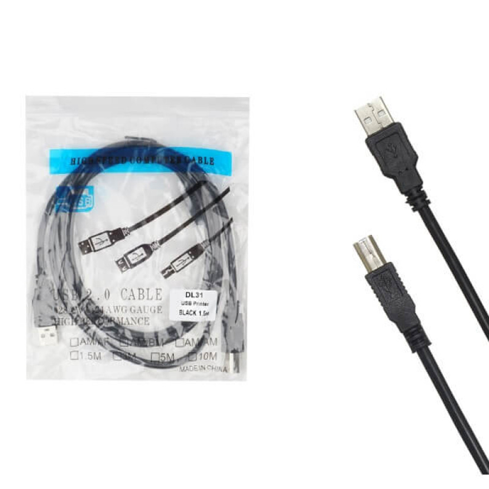Кабель для принтера DL31 USB2.0 M/M с фильтром 1,5м