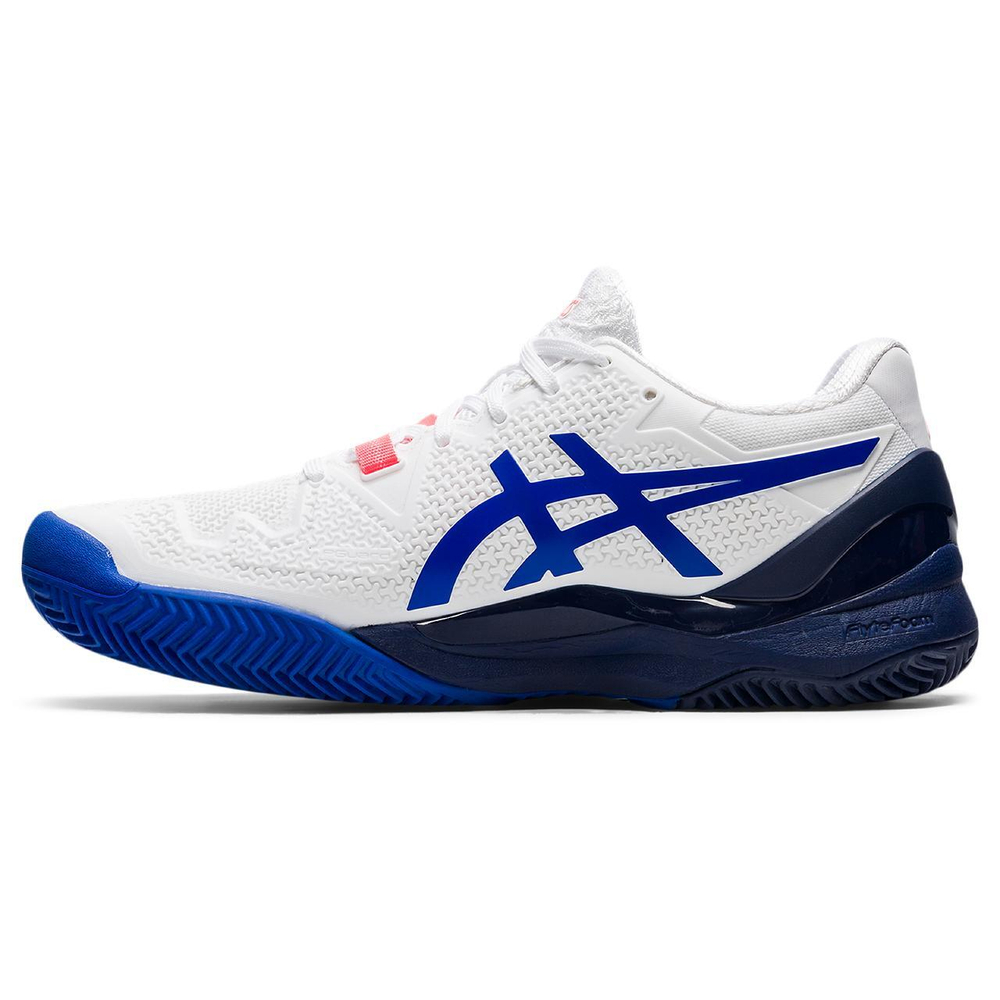 Женские Кроссовки теннисные Asics Gel-Resolution 8 Clay - white/lapis lazuli blue