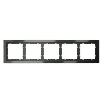 Рамка стеклянная VOLTUM S70 на 5 постов, (титан, стекло)