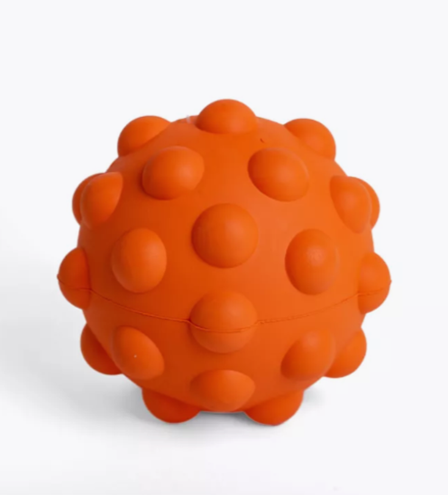 Jolly Pooch Атом игрушка для собак резиновая, с пищалкой, Оранжевая, Ваниль, 9,3 см