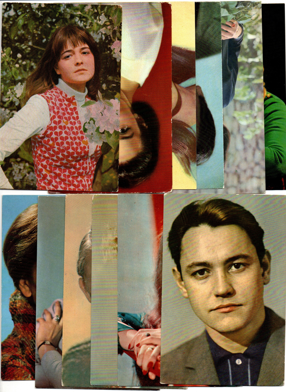 №65 Открытки Артисты и актёры СССР 1970–1980-е г. 25 штук. Цветные, чистые, без повторов