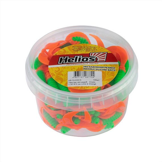 Твистер Credo 2,35'/6,0 см Lime & Orange 7шт. (HS-10-020) Helios