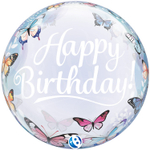 Шар Фольгированный Бабочки Bubble Прозрачный (Ассорти)