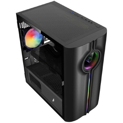 1STPLAYER INFINITE SPACE IS3 Black Корпус   / mATX, TG / 1x120mm RGB fan inc. / IS3-BK-1F2
