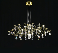 Подвесная люстра светодиодная с пультом и хрустальными подвесками Asfour MyFar Ersilia MR2663-60P-50AD