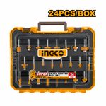 Набор фрез по дереву 24шт, хвостовик 6мм INGCO AKRT24062 INDUSTRIAL
