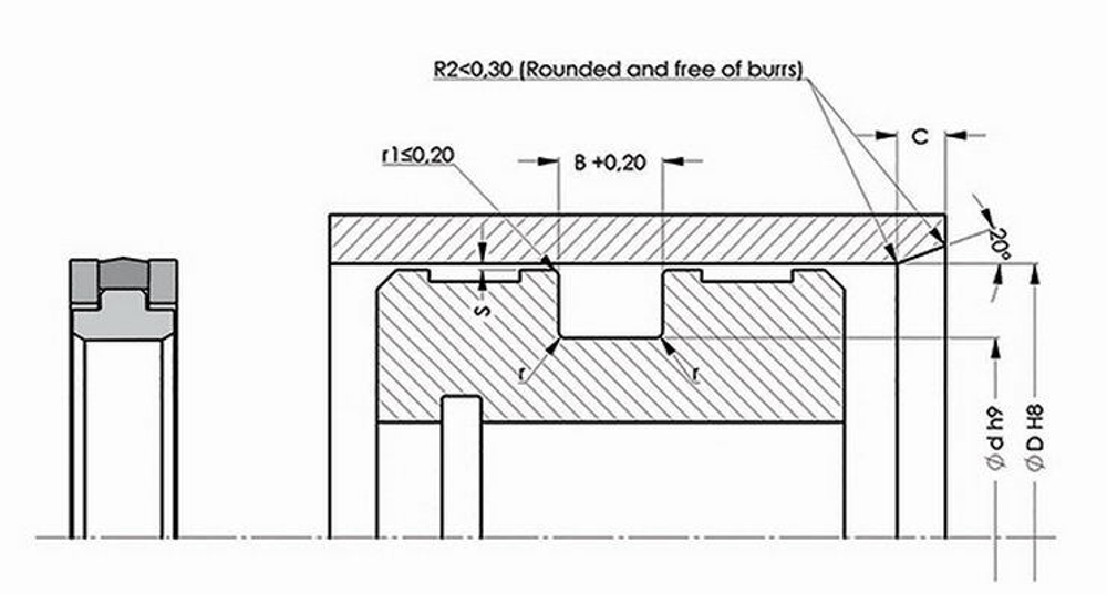 A106 060-050 Поршневое уплотнение 60-50-8/5
