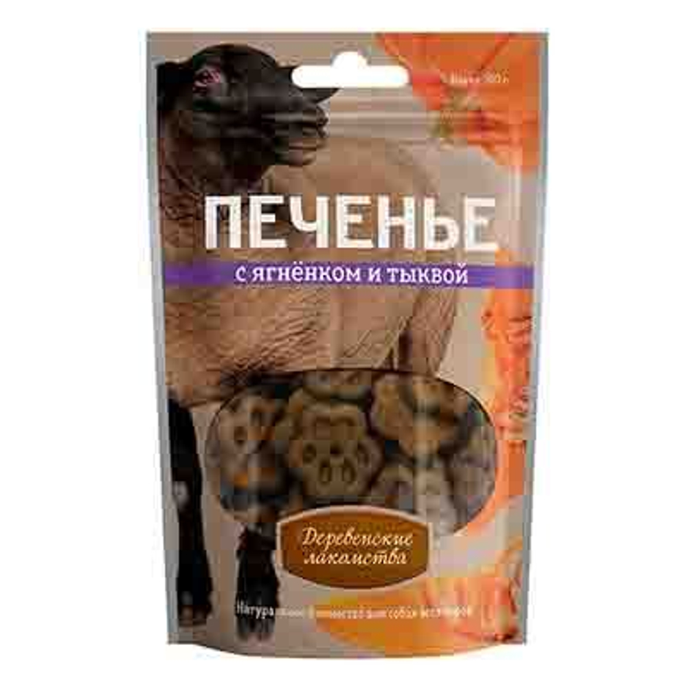 Деревенские Лакомства Печенье с ягненком и тыквой, 100г