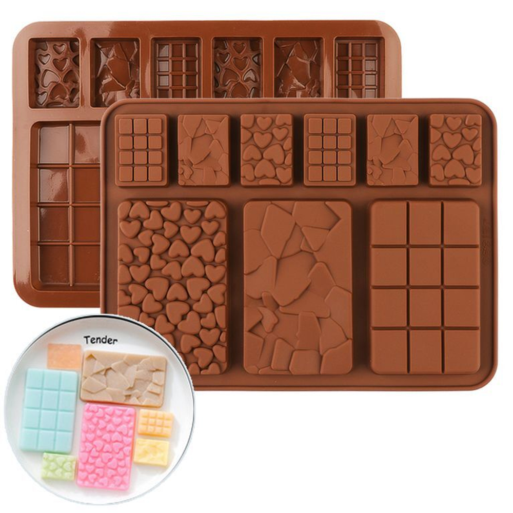 Форма силиконовая для шоколада «Плитка супер микс 9 в 1»