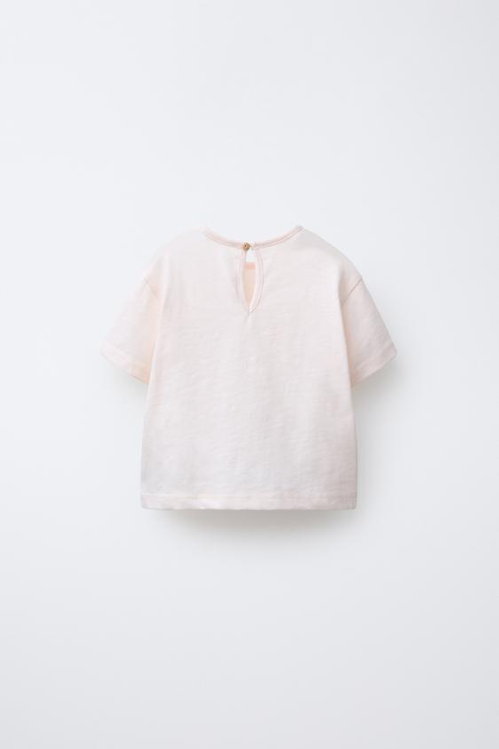 ZARA ФУТБОЛКА С АППЛИКАЦИЕЙ В ВИДЕ ЦВЕТКА И СЕРДЦА, СВЕТЛО-РОЗОВЫЙ