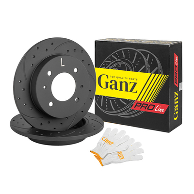 Диск тормозной задний перфорированный PRO-Line с покрытием (компл.2 шт) HYUNDAI Coupe/Elantra/Lantra/Matrix/Tiburon 90-10 GANZ GIJ10088S