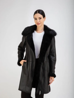 Дубленка зима натуральная длинная Турция