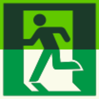 Е01-01 "Выход здесь (Левосторонний)"