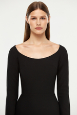 Платье миди удлиненное из крепа с бахромой