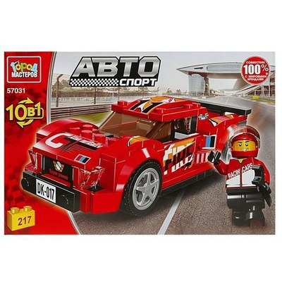 Конструктор пластмассовый 217эл. 10в1 Автоспорт "Спорткар" 57031-ZH (Город мастеров)