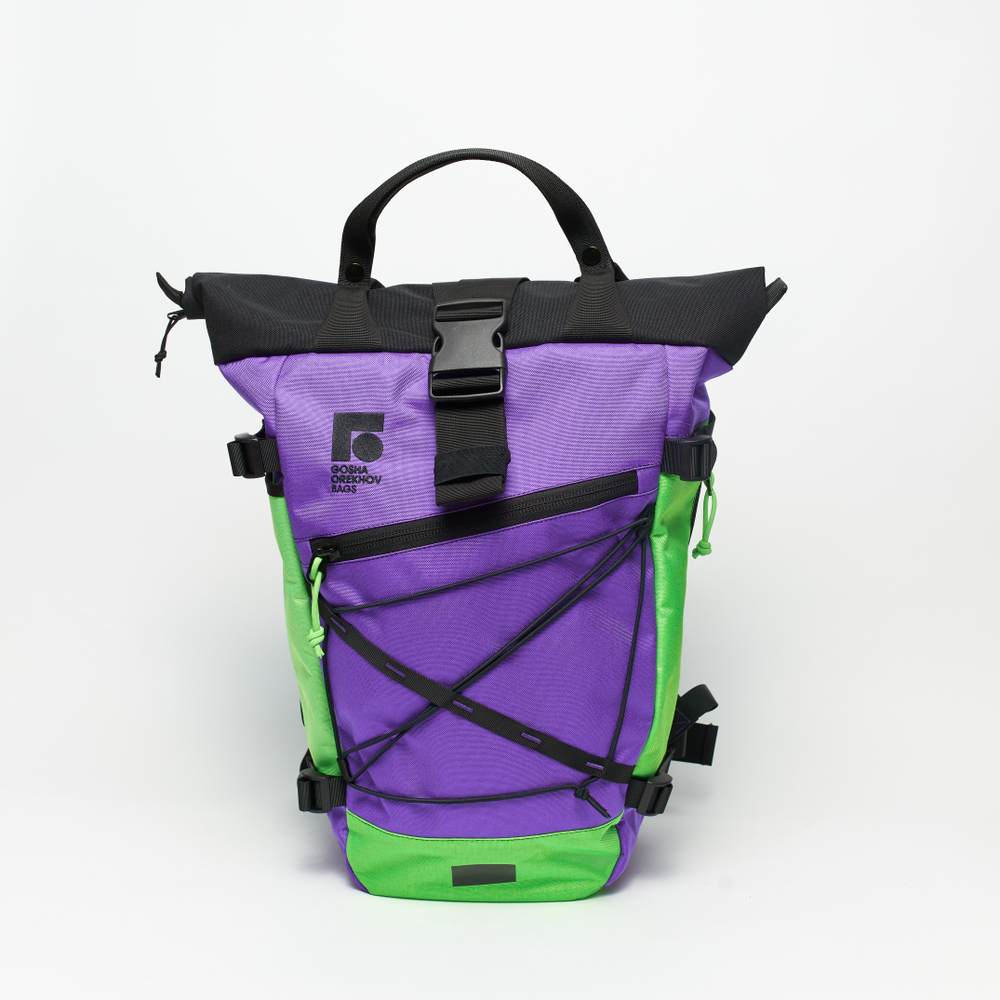 Рюкзак Rolltop Grubo 500 фиолетовый/ярко-салатовый