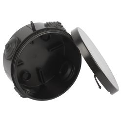 Распаячная коробка ЭРА KOR-85-40-4g-B открытой установки черная 85х40мм с гермовводами 4 вх. IP54