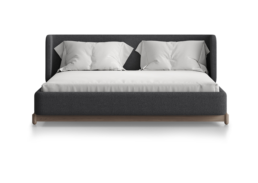 Кровать Basic спальное место 160*200 см (серый, букле)