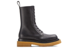 Bottega Veneta Military Calf Lace Up Boot Black