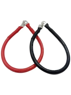 Силовой кабель для аккумулятора с клеммами на ТМЛ, 31 см, красный / черный, 7 AWGС