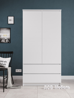 Шкаф Мори МШ900.1 (ш904*г504*в1800мм) Белый